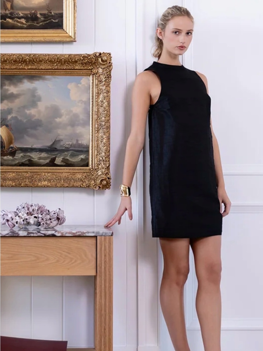 JULIA AMORY NWT-NORA DRESS-Classic Black Sleeveless A-Line Dress. Size small.